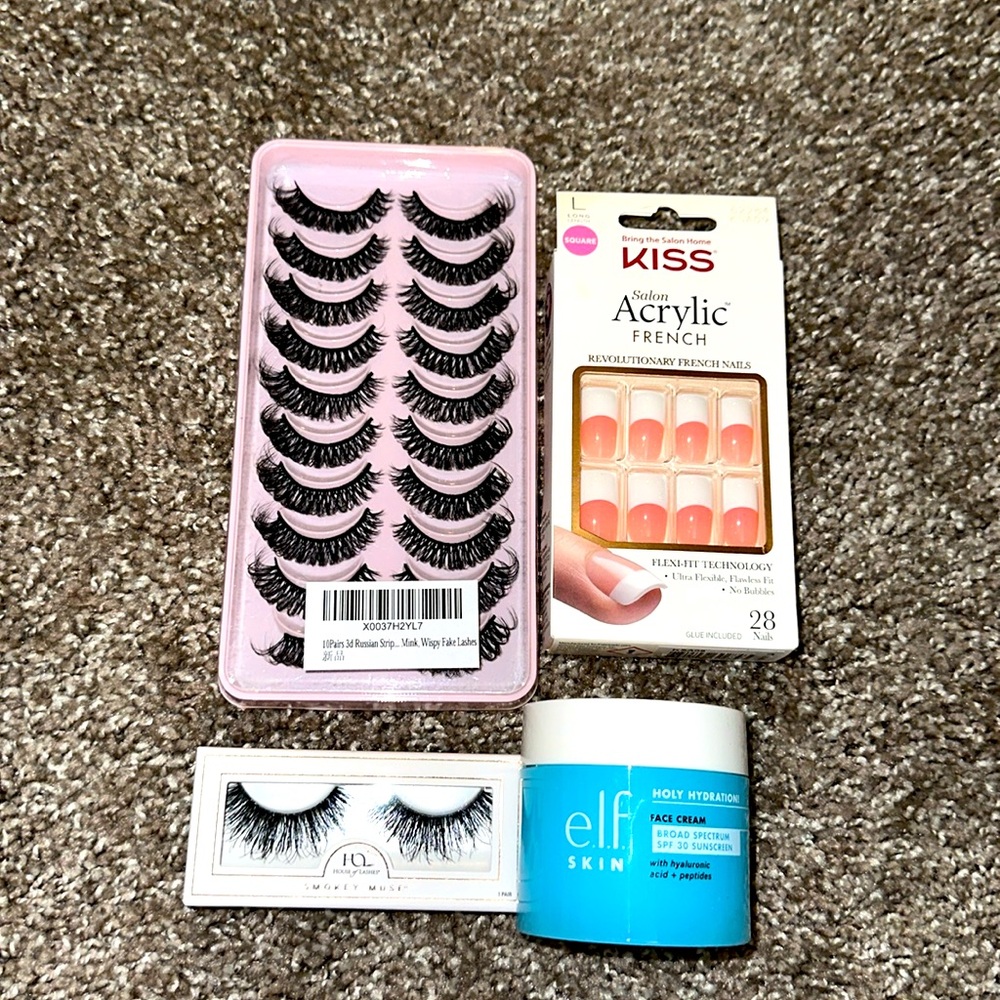 LASH AND NAILS BUNDLE plus free elf moisturizer!!